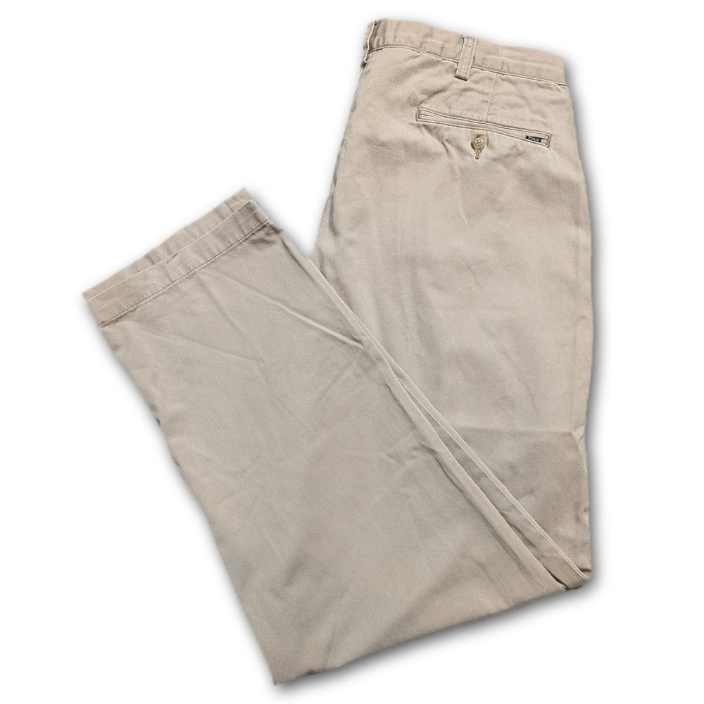 Polo Ralph Lauren Classic Fit Mens 34x30 Pants Khaki 100% Cotton Chino Chinos
